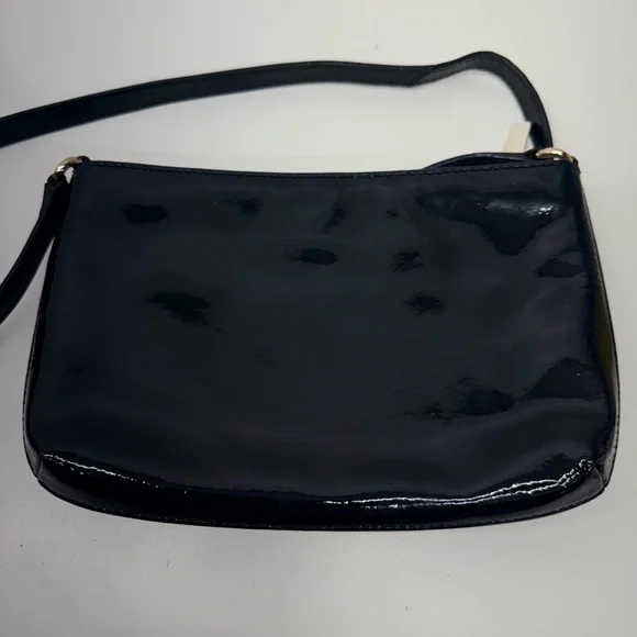 Kate Spade Black Patent Leather Crossbody with Gold Zip Pull - Picture 4 of 12